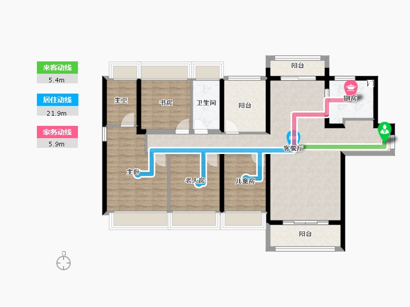 广东省-佛山市-中洲府-114.40-户型库-动静线