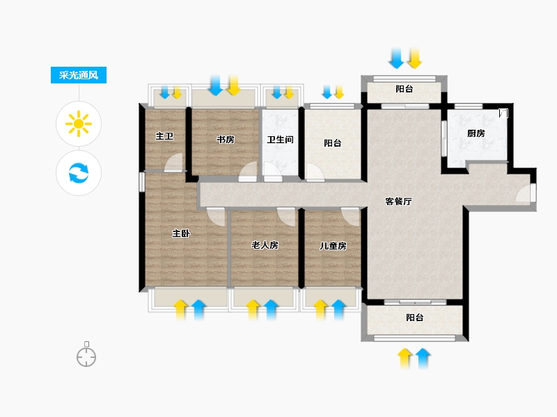 广东省-佛山市-中洲府-114.40-户型库-采光通风