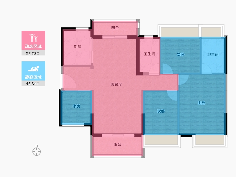 广东省-佛山市-中交诚湾悦府-93.65-户型库-动静分区