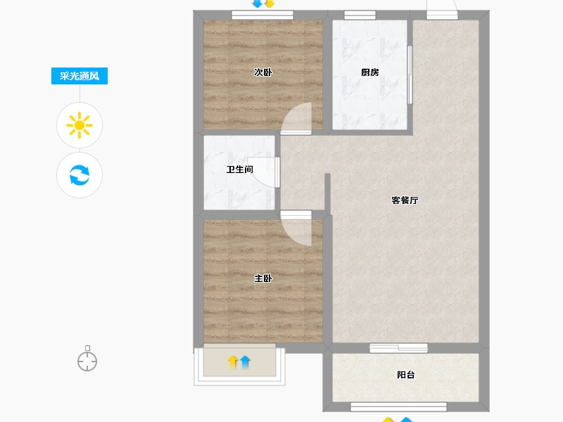 黑龙江省-哈尔滨市-保利·明明时光-60.63-户型库-采光通风