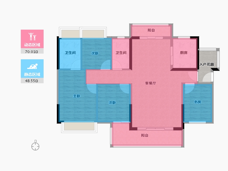 广东省-肇庆市-融创鼎湖府-111.21-户型库-动静分区