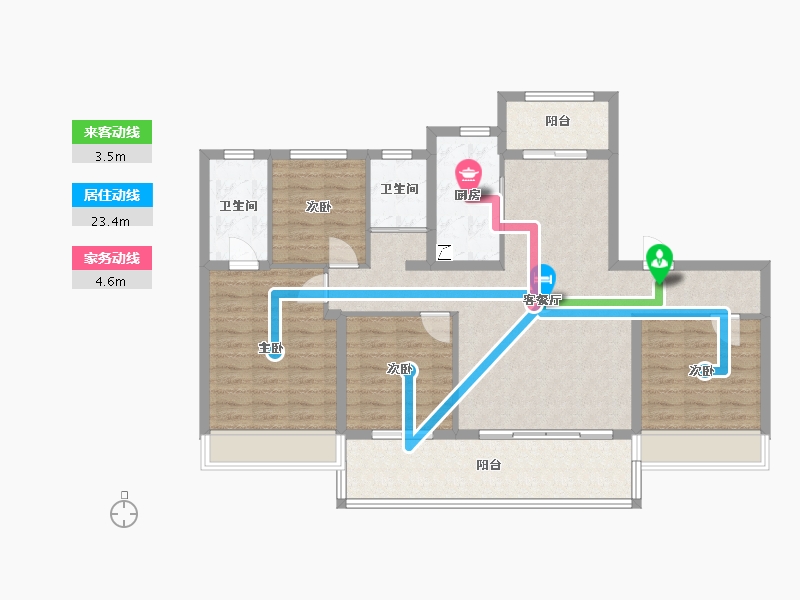 河南省-新乡市-碧桂园玖华台-109.61-户型库-动静线