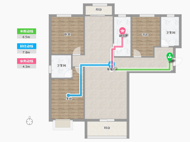 甘肃省-兰州市-盛世和平居-109.62-户型库-动静线