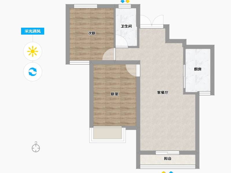 甘肃省-兰州市-盛世和平居-56.68-户型库-采光通风