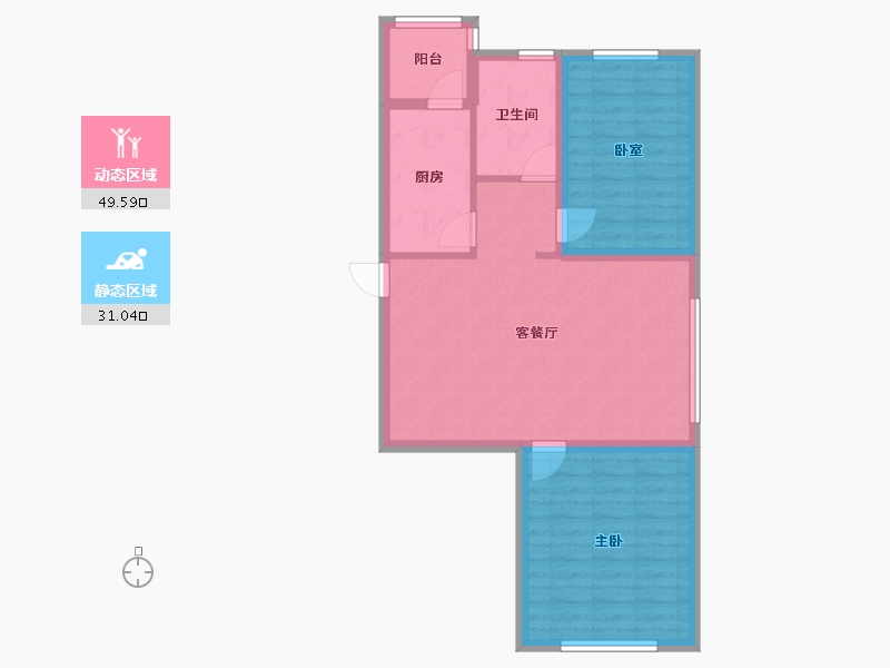 黑龙江省-哈尔滨市-福汇东方-72.43-户型库-动静分区