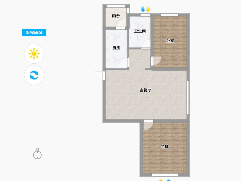 黑龙江省-哈尔滨市-福汇东方-72.43-户型库-采光通风