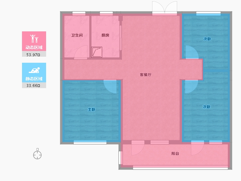 山东省-聊城市-民生凤凰城17号院-83.33-户型库-动静分区