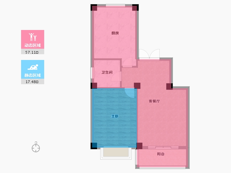 甘肃省-兰州市-和平嘉园-67.53-户型库-动静分区