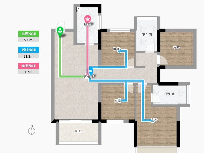 广西壮族自治区-南宁市-保利领秀前城-74.00-户型库-动静线