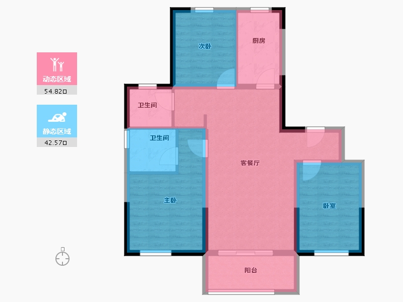 黑龙江省-哈尔滨市-绿地·东北亚国博城-87.20-户型库-动静分区