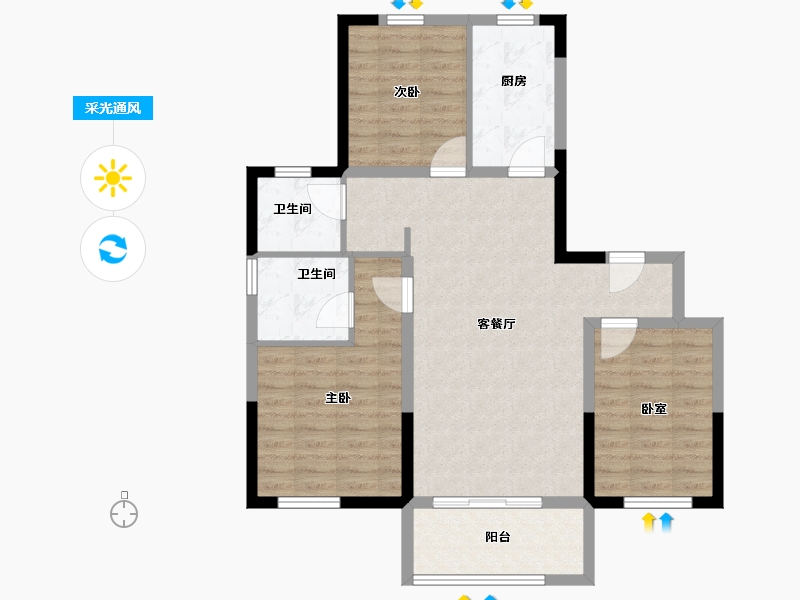 黑龙江省-哈尔滨市-绿地·东北亚国博城-87.20-户型库-采光通风