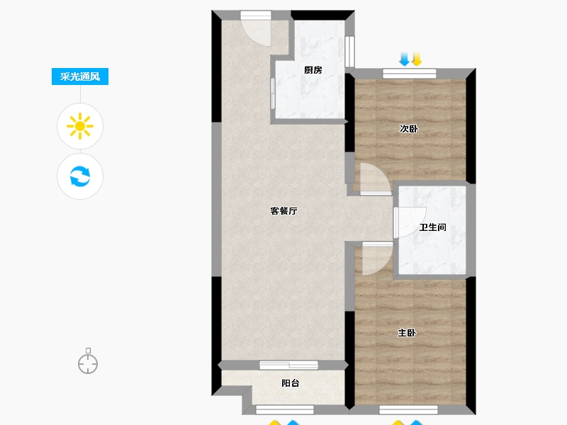 黑龙江省-哈尔滨市-绿地·东北亚国博城-53.62-户型库-采光通风