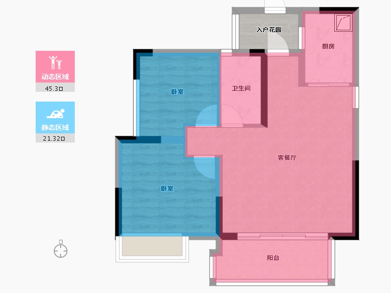 广东省-江门市-保利云上西棠-62.25-户型库-动静分区