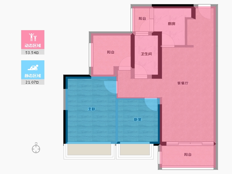 广东省-中山市-时光樾-65.79-户型库-动静分区