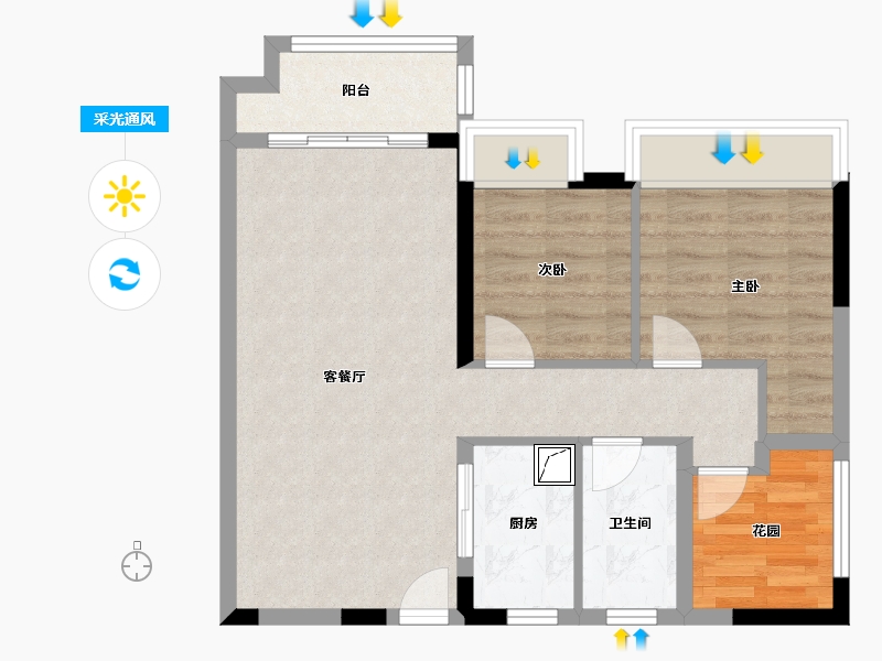 广东省-佛山市-捷和广场-67.03-户型库-采光通风