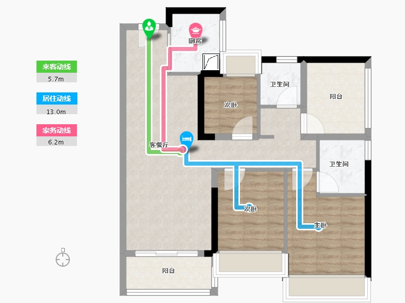 广东省-佛山市-建发融创雅居乐·和玺-79.20-户型库-动静线