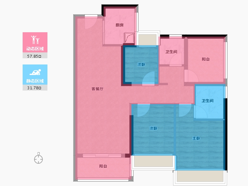 广东省-佛山市-建发融创雅居乐·和玺-79.20-户型库-动静分区