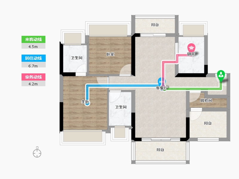 广东省-中山市-时光樾-77.60-户型库-动静线