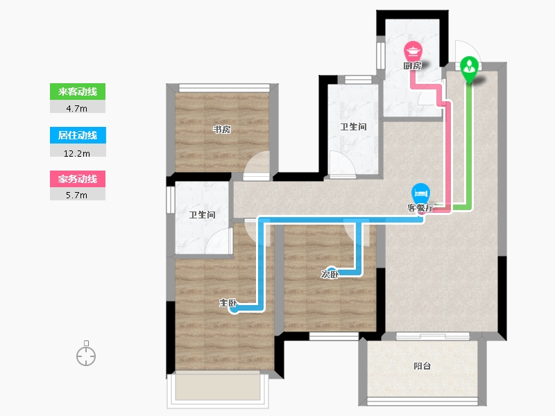 广西壮族自治区-南宁市-保利领秀前城-68.00-户型库-动静线