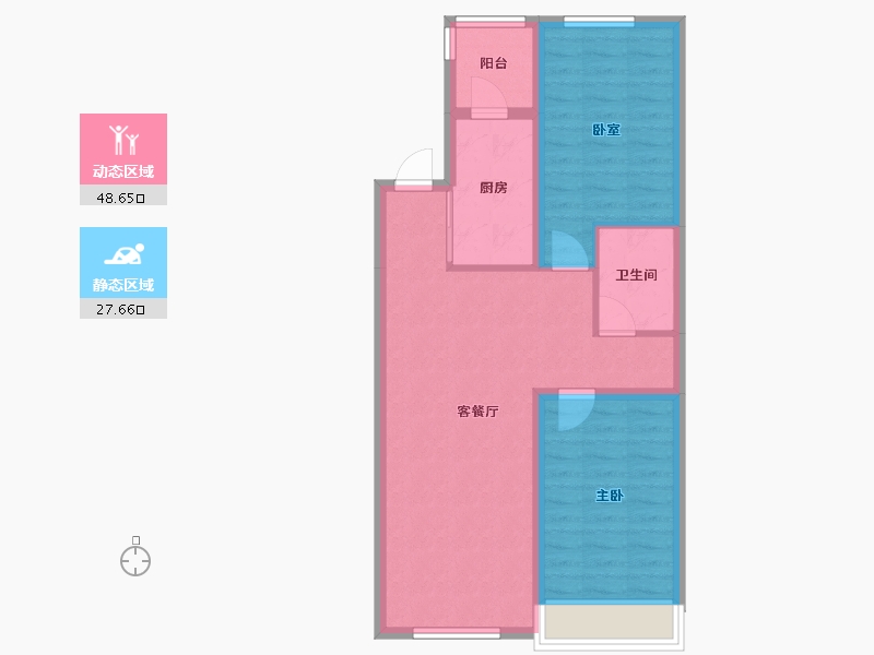 黑龙江省-哈尔滨市-福汇东方-68.08-户型库-动静分区