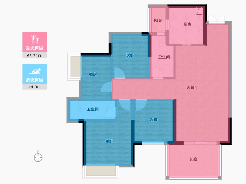 广西壮族自治区-南宁市-金科博翠山-95.73-户型库-动静分区