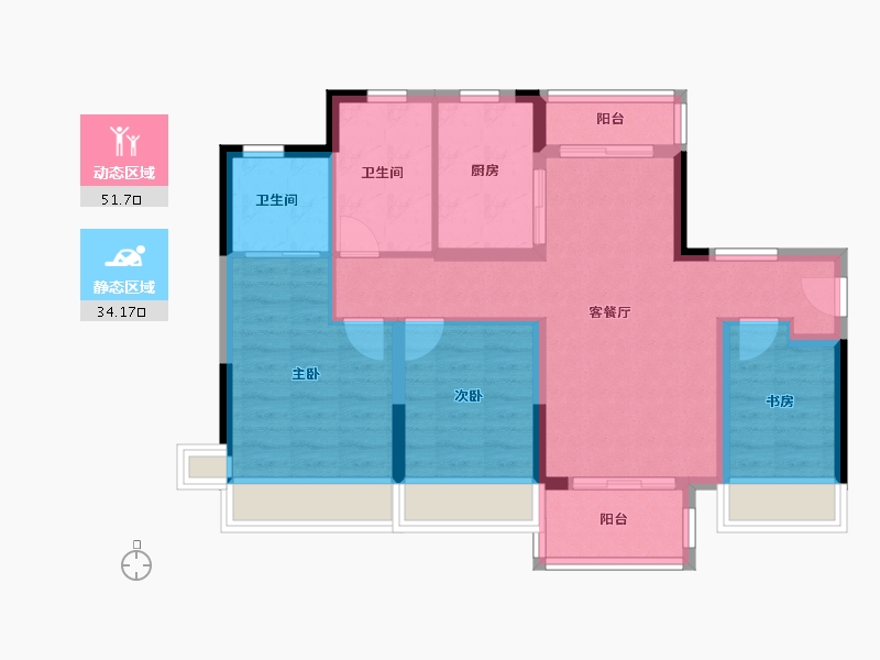 广东省-清远市-石榴春江湖畔-76.00-户型库-动静分区