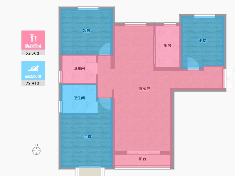 甘肃省-兰州市-盛世和平居-83.11-户型库-动静分区