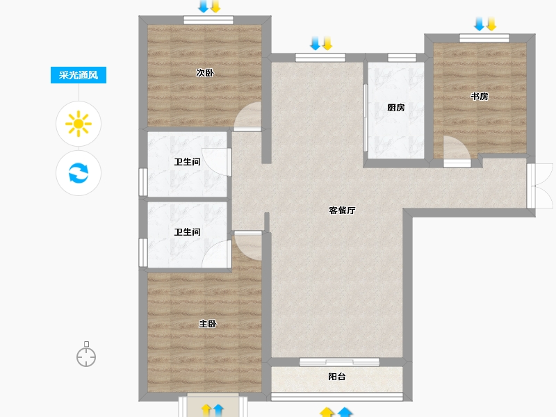 甘肃省-兰州市-盛世和平居-83.11-户型库-采光通风