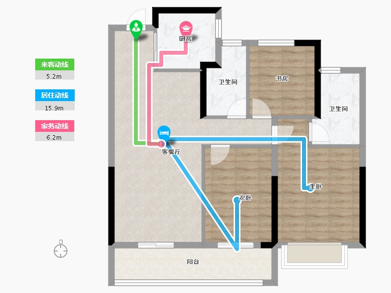 浙江省-宁波市-荣安·新月河滨-88.01-户型库-动静线