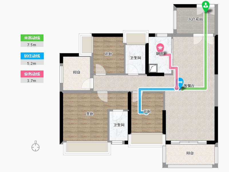 广东省-佛山市-中恒海晖城-91.44-户型库-动静线