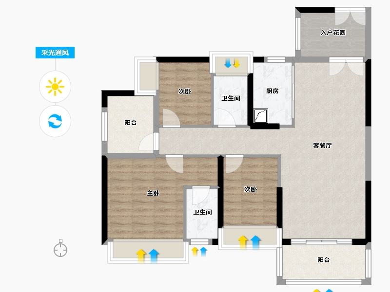 广东省-佛山市-中恒海晖城-91.44-户型库-采光通风