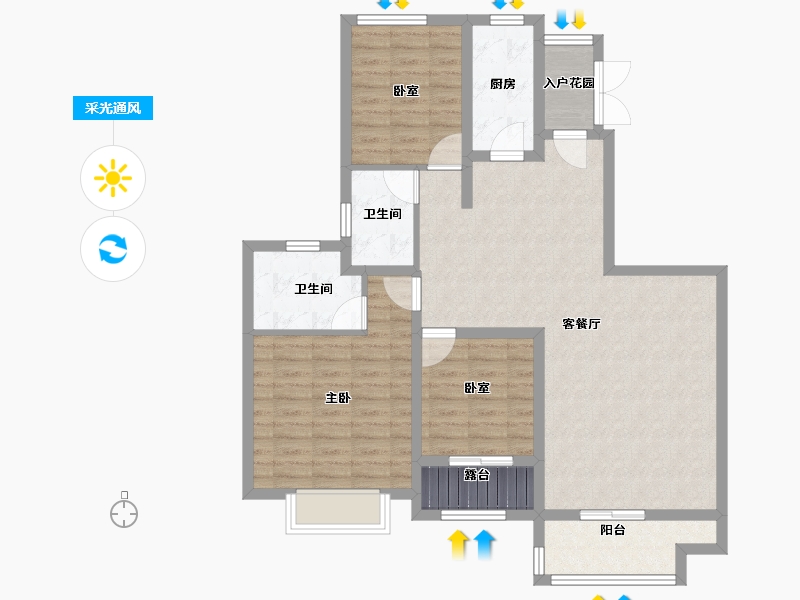 浙江省-宁波市-恒大山水城-100.00-户型库-采光通风