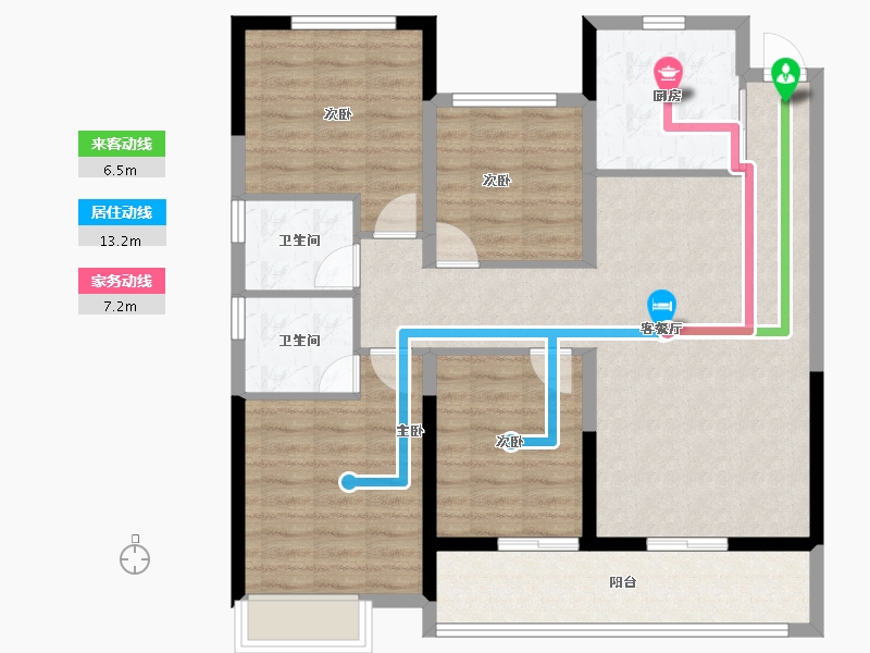 浙江省-宁波市-荣安·新月河滨-100.20-户型库-动静线