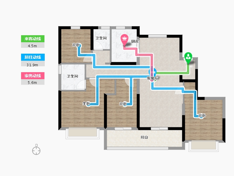 浙江省-宁波市-绿城·新桂沁澜-121.60-户型库-动静线