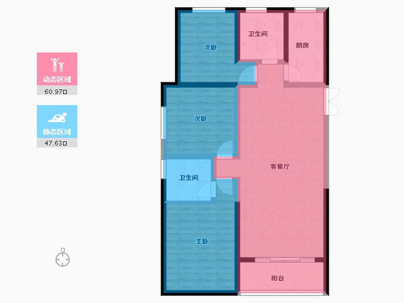 甘肃省-兰州市-城乡居壹号苑-97.06-户型库-动静分区