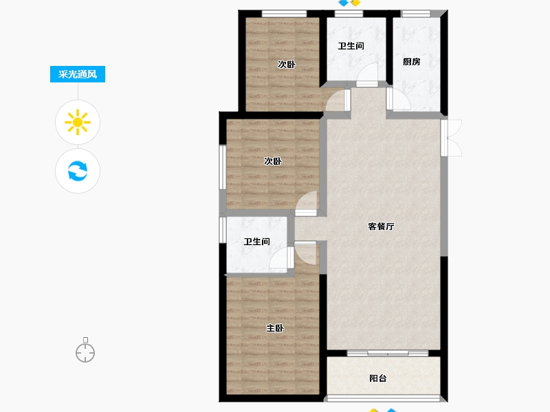 甘肃省-兰州市-城乡居壹号苑-97.06-户型库-采光通风