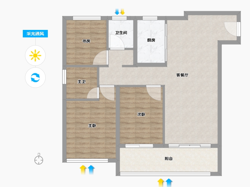 江西省-南昌市-鸿海万科天空之城-92.01-户型库-采光通风