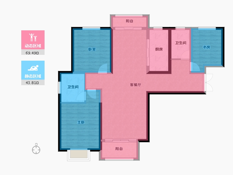 甘肃省-兰州市-润泽佳苑-101.22-户型库-动静分区