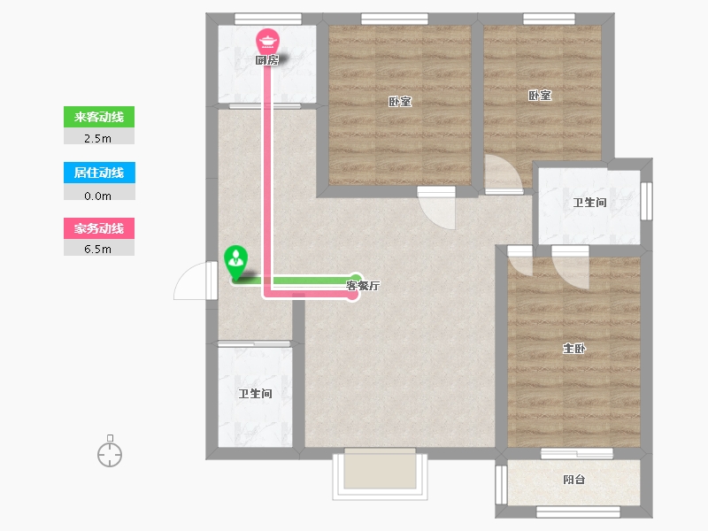 河北省-石家庄市-七金苑-86.95-户型库-动静线