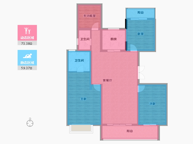 广西壮族自治区-南宁市-彰泰红-119.56-户型库-动静分区