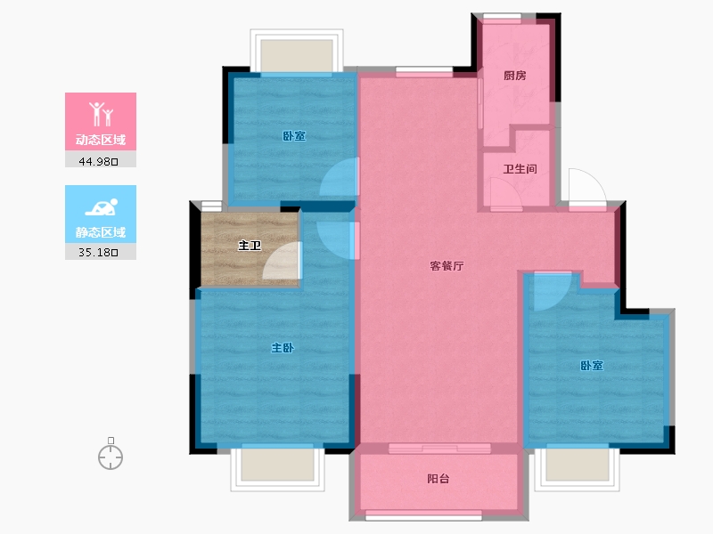 江西省-南昌市-聚仁公园里-75.20-户型库-动静分区