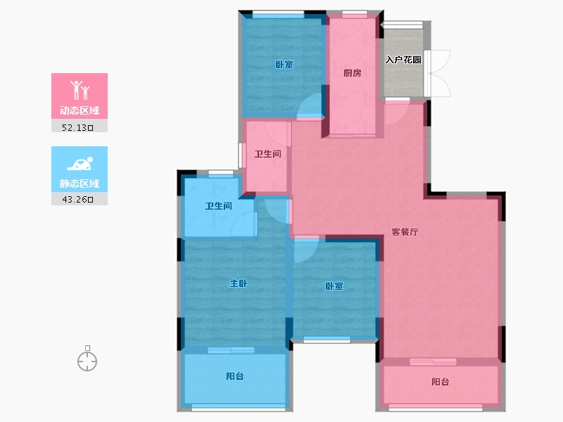 浙江省-宁波市-恒大山水城-87.19-户型库-动静分区