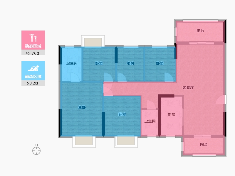 广西壮族自治区-贵港市-盛世名都-108.80-户型库-动静分区