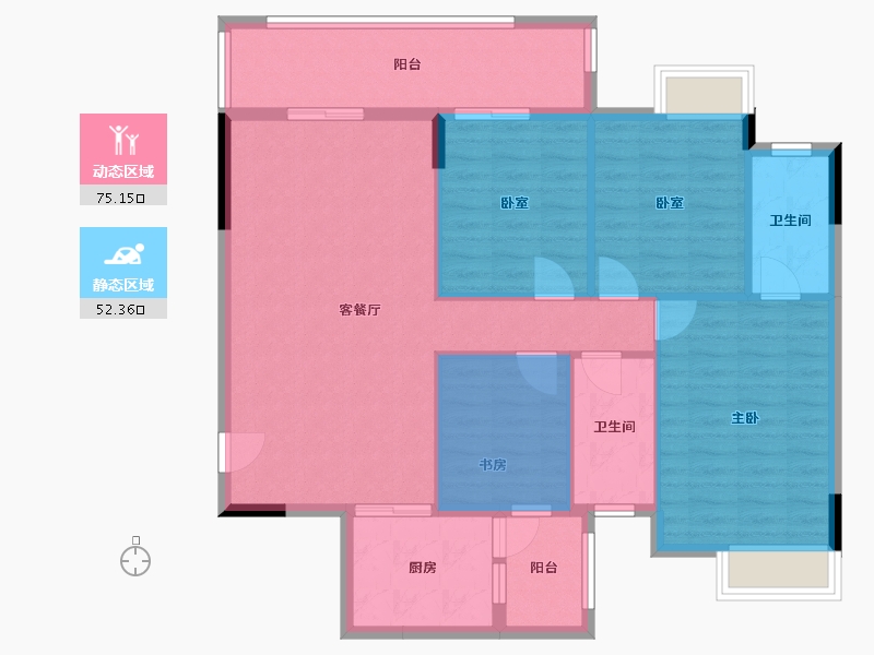 广西壮族自治区-桂林市-彰泰伴山云庐-114.00-户型库-动静分区