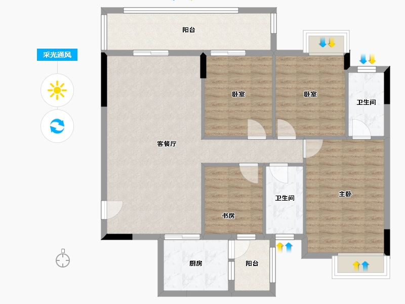 广西壮族自治区-桂林市-彰泰伴山云庐-114.00-户型库-采光通风