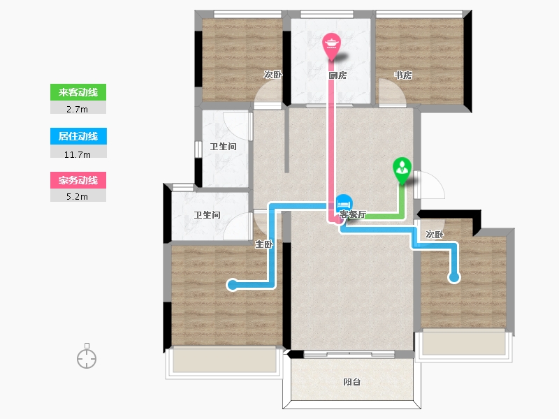 广东省-佛山市-顺德自在城-90.40-户型库-动静线