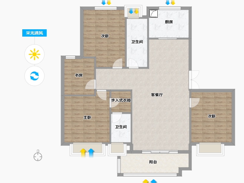 福建省-福州市-中庚·香山小镇-122.00-户型库-采光通风