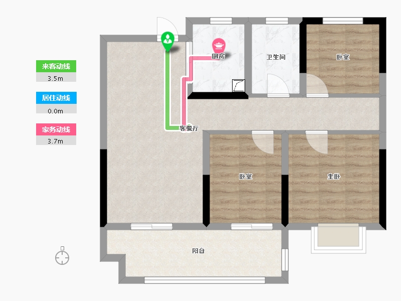 安徽省-淮南市-中铁南山名邸-75.00-户型库-动静线