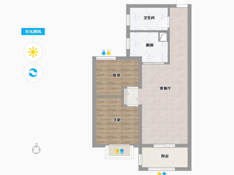 上海-上海市-中骏璟尚-57.86-户型库-采光通风