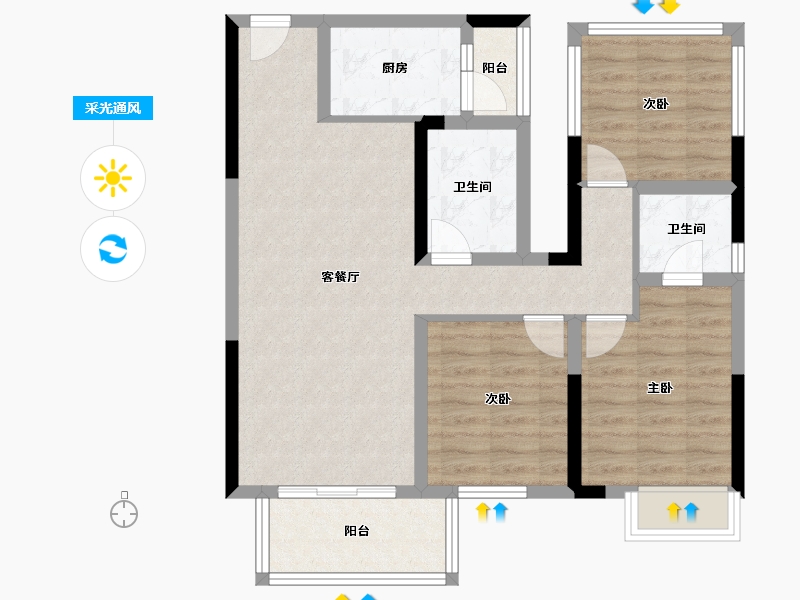 广西壮族自治区-南宁市-路桥壮美山湖-81.02-户型库-采光通风